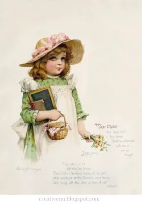 На крыльях вдохновения: Vintage children (a girl) Pictures. Девочки на  старинных иллюстрациях.