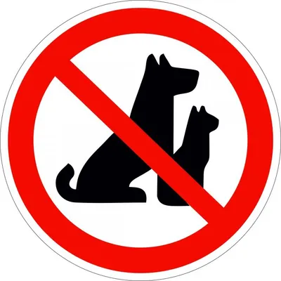 Наклейка запрещающий знак большой \"С животными вход запрещен\" 300*150 мм  купить в Минске в розницу и оптом – Фрезерпром