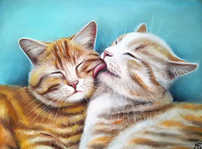 Картина \"Рыжее счастье\". Влюбленные коты, котики в интернет-магазине  Ярмарка Мастеров по цене 4000 ₽ – SN72KBY | Картины, Самара - доставка по  России