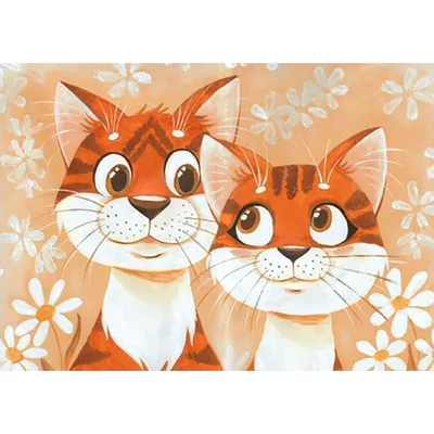 Постер в рамке 22х17см Влюблённые кошки POSG-0297 10007815