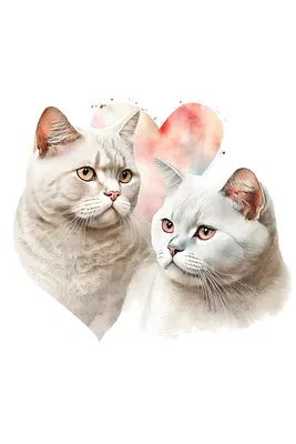 Loving cats. Влюблённые коты. PNG. | Дымчатый леопард, Котята, Кот