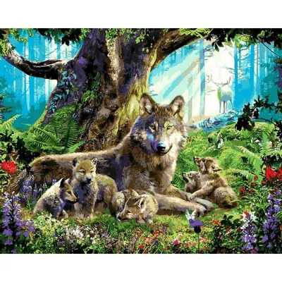Картина стразами \"Волк и волчица\" АЖ-1200 по цене 2247 ₽/шт. купить в  Москве в интернет-магазине Леруа Мерлен