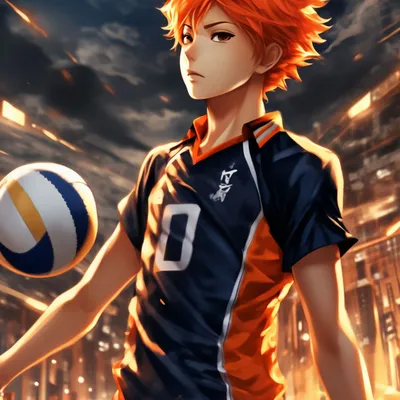 Хената из аниме Haikyu!!: высокий, сильный и быстрый игрок в волейбол» —  создано в Шедевруме