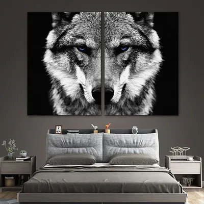 Купить Фотообои Черно-белый волк арт. 240647683 | Artside