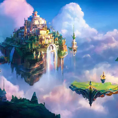 Волшебный город в облаках» — создано в Шедевруме