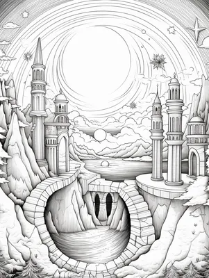 Иллюстрация Волшебный город в стиле детский, книжная графика,
