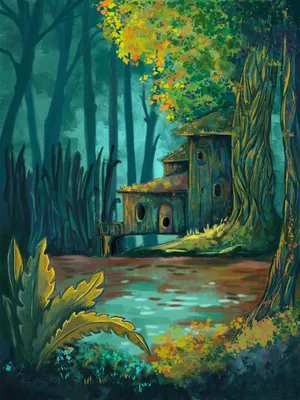 Иллюстрация Волшебный лес в стиле 2d | Illustrators.ru