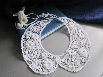 Ажурные вязаные воротнички - схемы для вязания. Crochet lace collars col...  | Вязаный крючком кружевной воротник, Вязаный крючком узор для воротника,  Вязание
