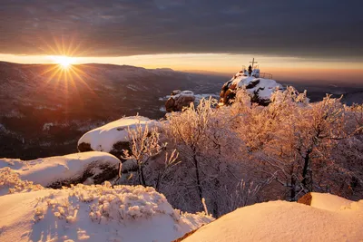 Зима, восход солнца, четкое фото, 32…» — создано в Шедевруме