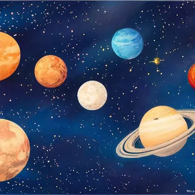 Все планеты солнечной системы,full …» — создано в Шедевруме