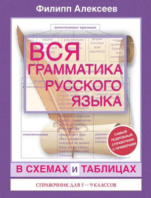 Ф. С. Алексеев, книга Вся грамматика русского языка в схемах и таблицах.  Справочник для 5–9 классов – скачать в pdf – Альдебаран, серия Все правила  в схемах и таблицах