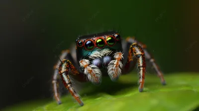 паук с ясными голубыми глазами сидит на деревяшке, милая картинка с пауками,  паук, животное фон картинки и Фото для бесплатной загрузки