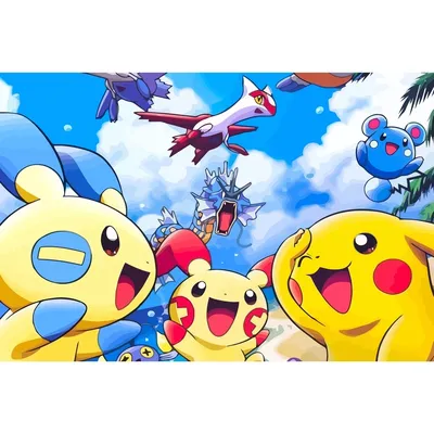 Картина по номерам на холсте Pokemon (аниме, покемоны, пикачу, для детей) -  5 - купить с доставкой по выгодным ценам в интернет-магазине OZON  (251632478)