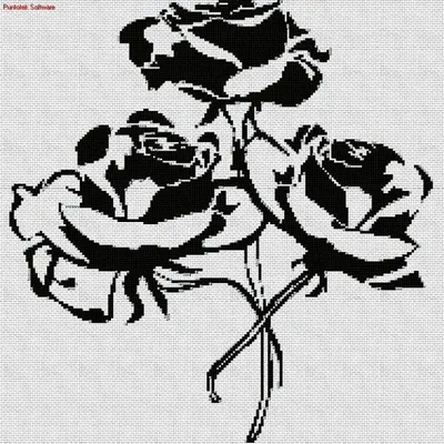 Схема вышивки «черно белые розы» (№240576) - Вышивка крестом