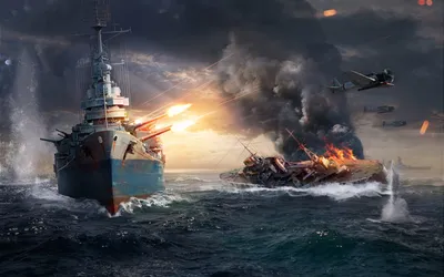 World of Warships морской бой обои для рабочего стола, картинки и фото -  RabStol.net