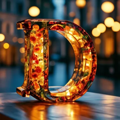 Буква D из цветного блестящего …» — создано в Шедевруме