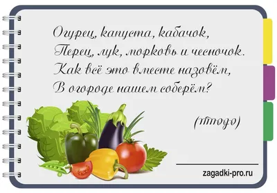Загадки про овощи с картинками