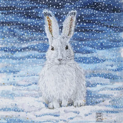 весёлый забавный кролик зимой. кролик в снегу. зимний стикер Иллюстрация  штока - иллюстрации насчитывающей жизнерадостно, зайчики: 271006745