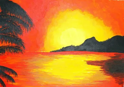 Как нарисовать закат на море гуашью: Мастер-Классы в журнале Ярмарки  Мастеров