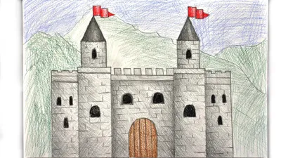 Рисунок карандашами осенний замок с …» — создано в Шедевруме