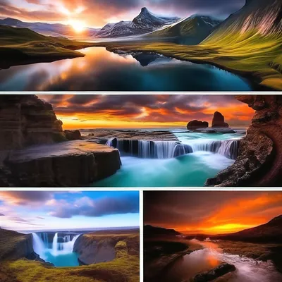 Картина \"Завораживающие водопады Исландии\" | Интернет-магазин картин  \"АртФактор\"