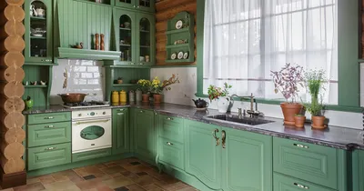 Заказать зеленую кухню в Петрозаводске быстро. Кухни зеленого цвета по  каталогу кухонной мебели.