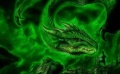 Зелёный дракон, символ 2024 года. …» — создано в Шедевруме