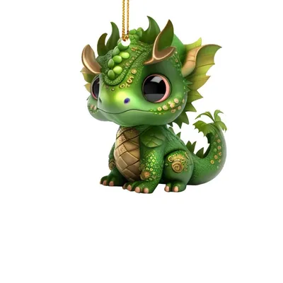 Статуэтка Зеленый дракон на волне, символ мудрости