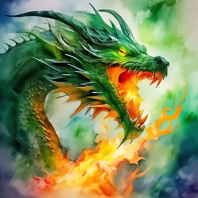 Зеленый дракон арт - 71 фото