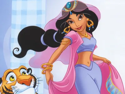 Жасмин лица мультфильма принцессы, занимающих лампу в ее иллюстрации руки  Иллюстрация штока - иллюстрации насчитывающей комиксы, орган: 204849016