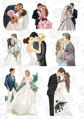 Свадебные фотографии, жених и невеста в любви, вектор Stock Illustration |  Adobe Stock