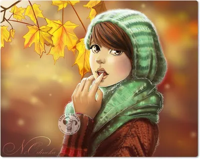 Девушка со спины осенью рисунок карандашом - 69 фото