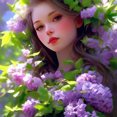 Галерея - Девушка-весна на цветочном поле: Весна