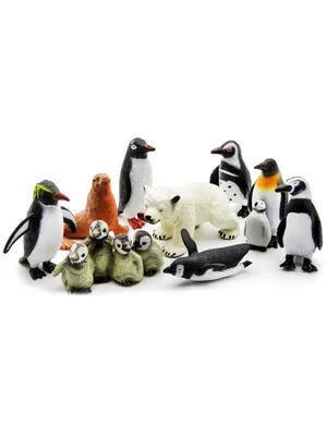 Набор фигурок Северный полюс 9 фигурок животных пингвин, белый медведь,  морж - купить с доставкой по выгодным ценам в интернет-магазине OZON  (542135708)