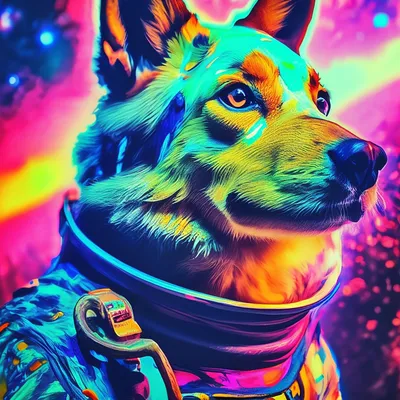 Космическая собака арт - 66 фото