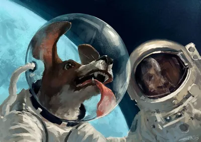 Вечеринка животных в космосе, …» — создано в Шедевруме