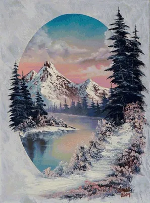 Рисунок акварелью природа зима - 75 фото
