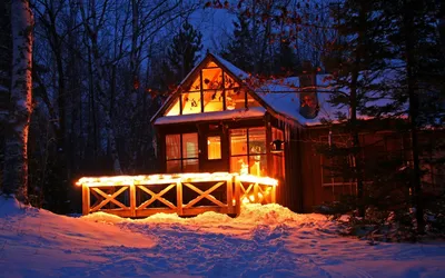 Дом 3 зимой | Снять домик в лесу на базе отдыха. Аренда дома с камином -  фото