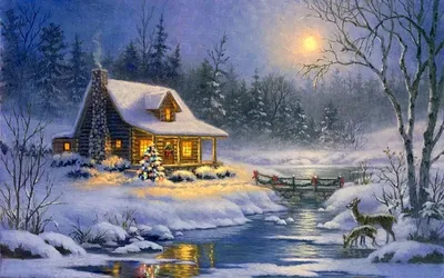 домик в зимнем лесу картинки нарисованные: 6 тыс изображений найдено в  Яндекс.Картинках | Winter scenes, Christmas wallpaper backgrounds,  Christmas paintings