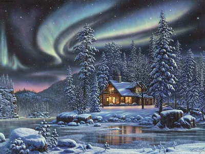 Картина по номерам \"Домик в зимнем лесу. Зимний пейзаж\" 40х50 - купить с  доставкой по выгодным ценам в интернет-магазине OZON (218286036)