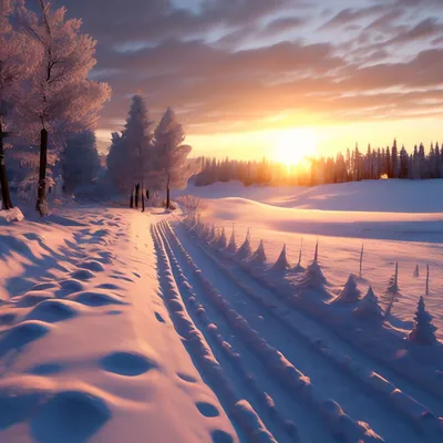 ❄❄❄ снег зима солнце …» — создано в Шедевруме