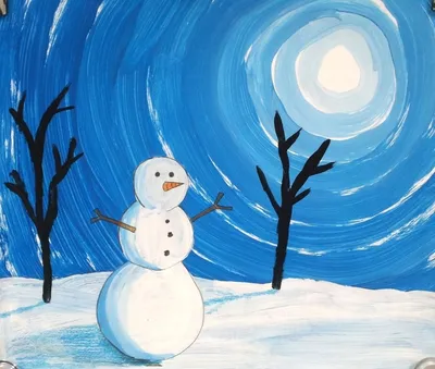 Детский рисунок Зима Лот №6538346604 - купить на Crafta.ua