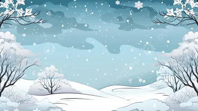 Зимняя красивая мультяшная иллюстрация, холодный, Лед и снег, снежинка фон  картинки и Фото для бесплатной загрузки