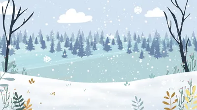 Зимний лес рисунок для детей - 70 фото