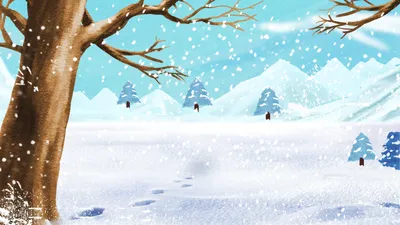 Зима, снег, милый мультяшный зайчик …» — создано в Шедевруме