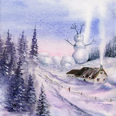 Иллюстрация Зимняя сказка в стиле детский, книжная графика |