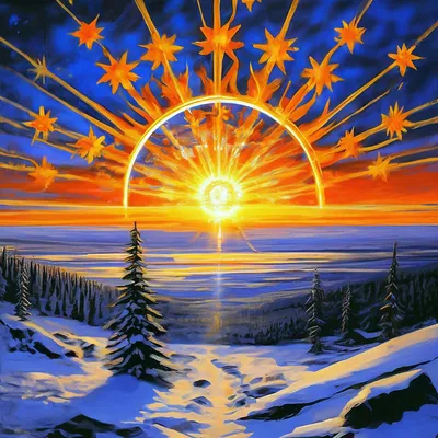 Зимнее солнцестояние, 21-22 декабря, …» — создано в Шедевруме