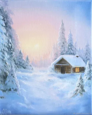 Картина «Зимняя сказка» Размер 50х60 — Школа рисования \"Краски жизни\"