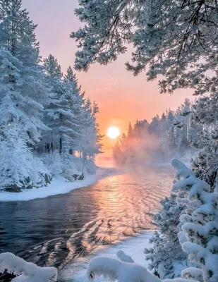 Красивые картинки зимние на телефон (42 фото) | Зимние картинки, Зимние  сцены, Живописные пейзажи