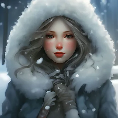Снежная зима девушка сонце 4к» — создано в Шедевруме